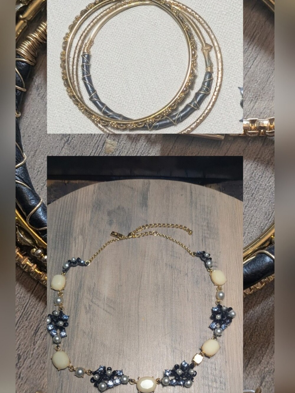 Kate Spade Precious Petals statement necklace W/ Bangle Sets By Joan Rivers&More